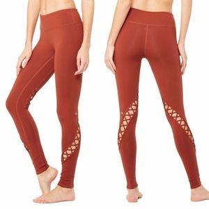 Alo Yoga Entwine Leggings Amber Burnt Orange L